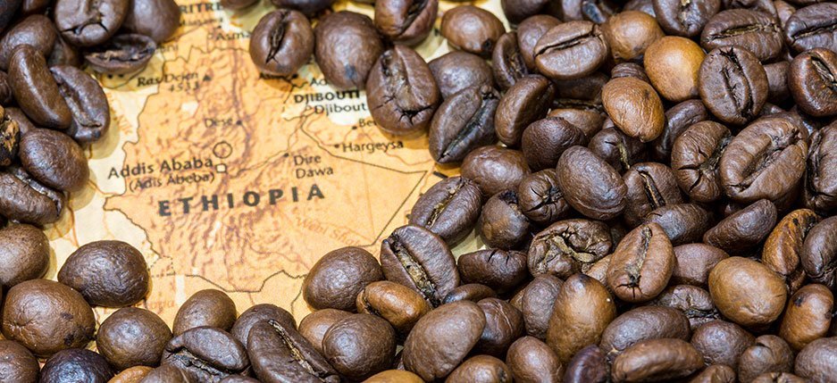 ethiopian coffee beans map